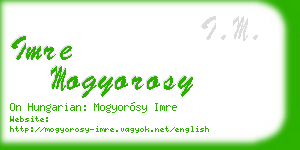imre mogyorosy business card