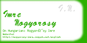 imre mogyorosy business card